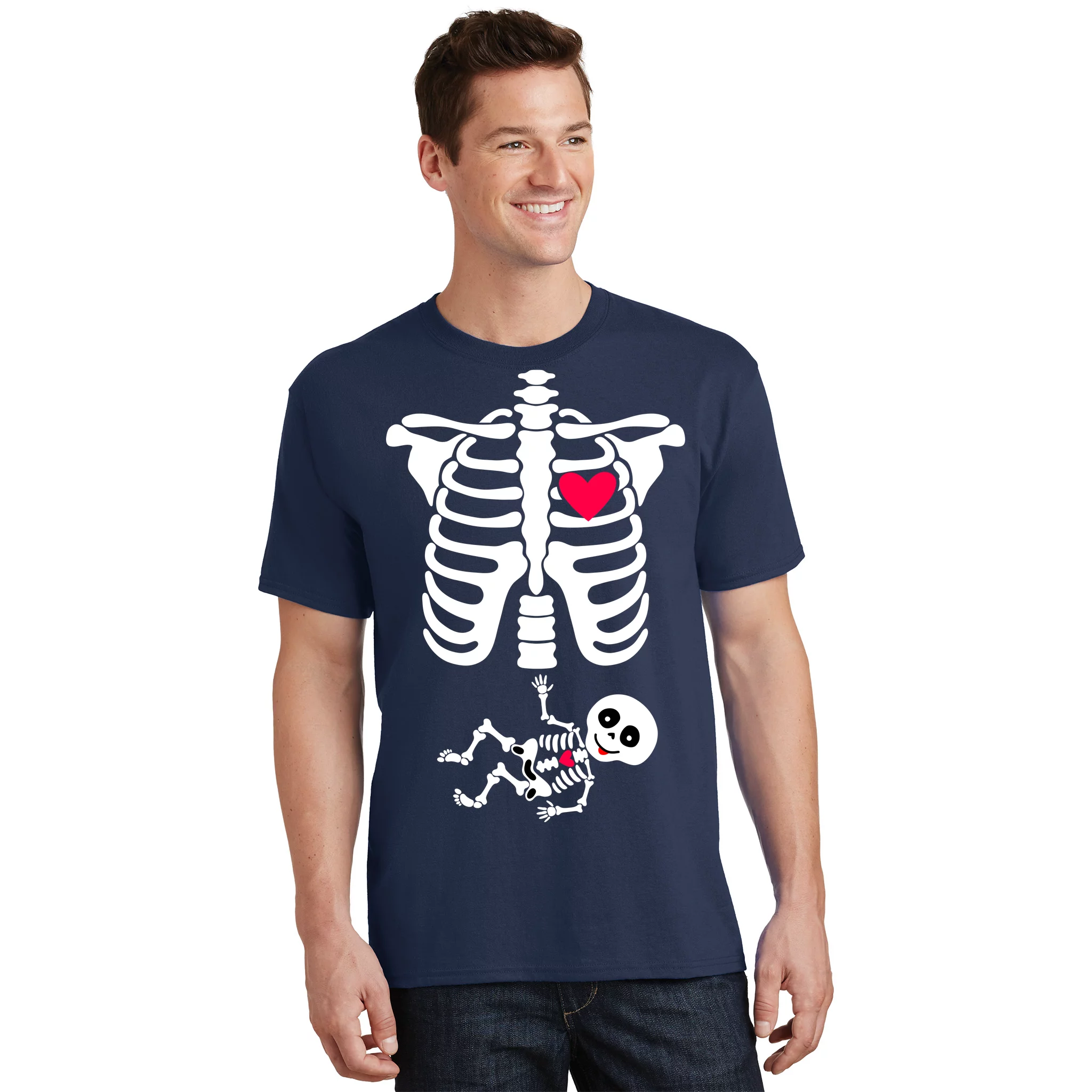 Pregnant Skeleton Ribcage with Baby Costume T-Shirt
